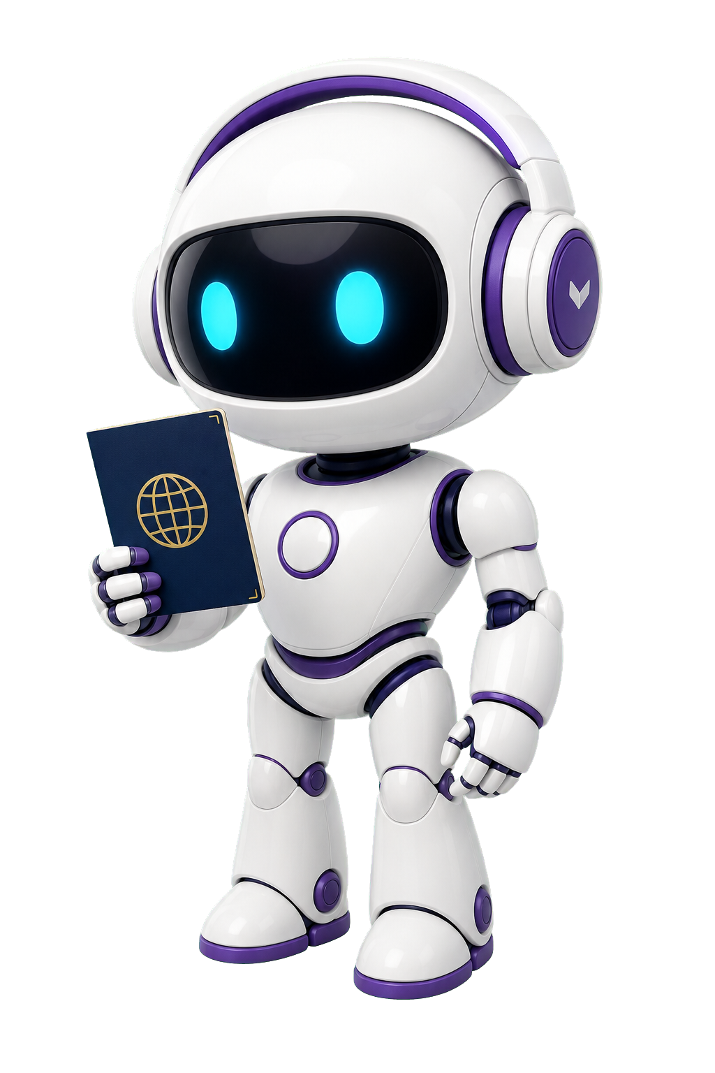 Friendly AI immigration assistant robot